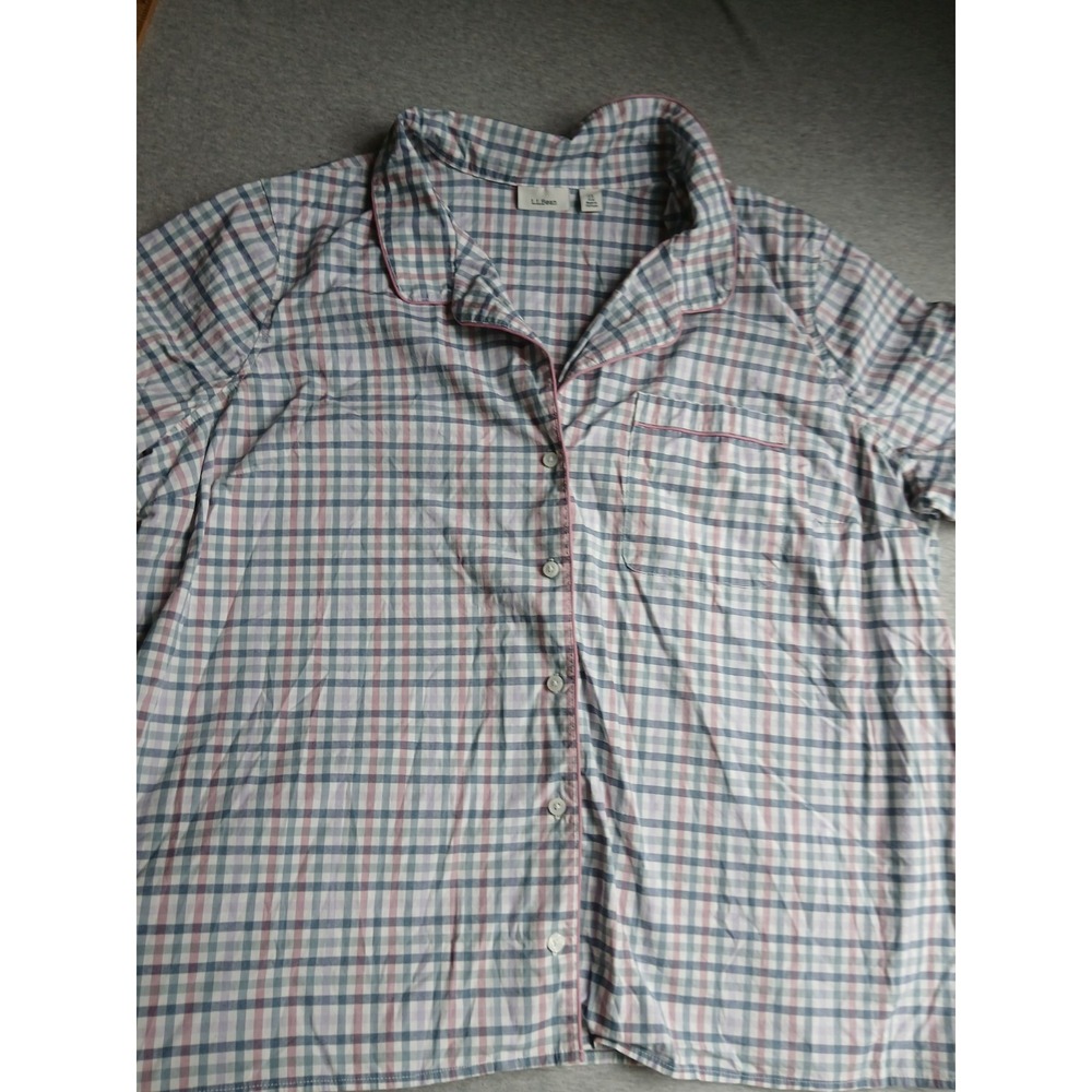 LL Bean Pajama Set 3x Womens Pull On Short Notch Collar Comfort Lounge Sleep - Picture 2 of 16